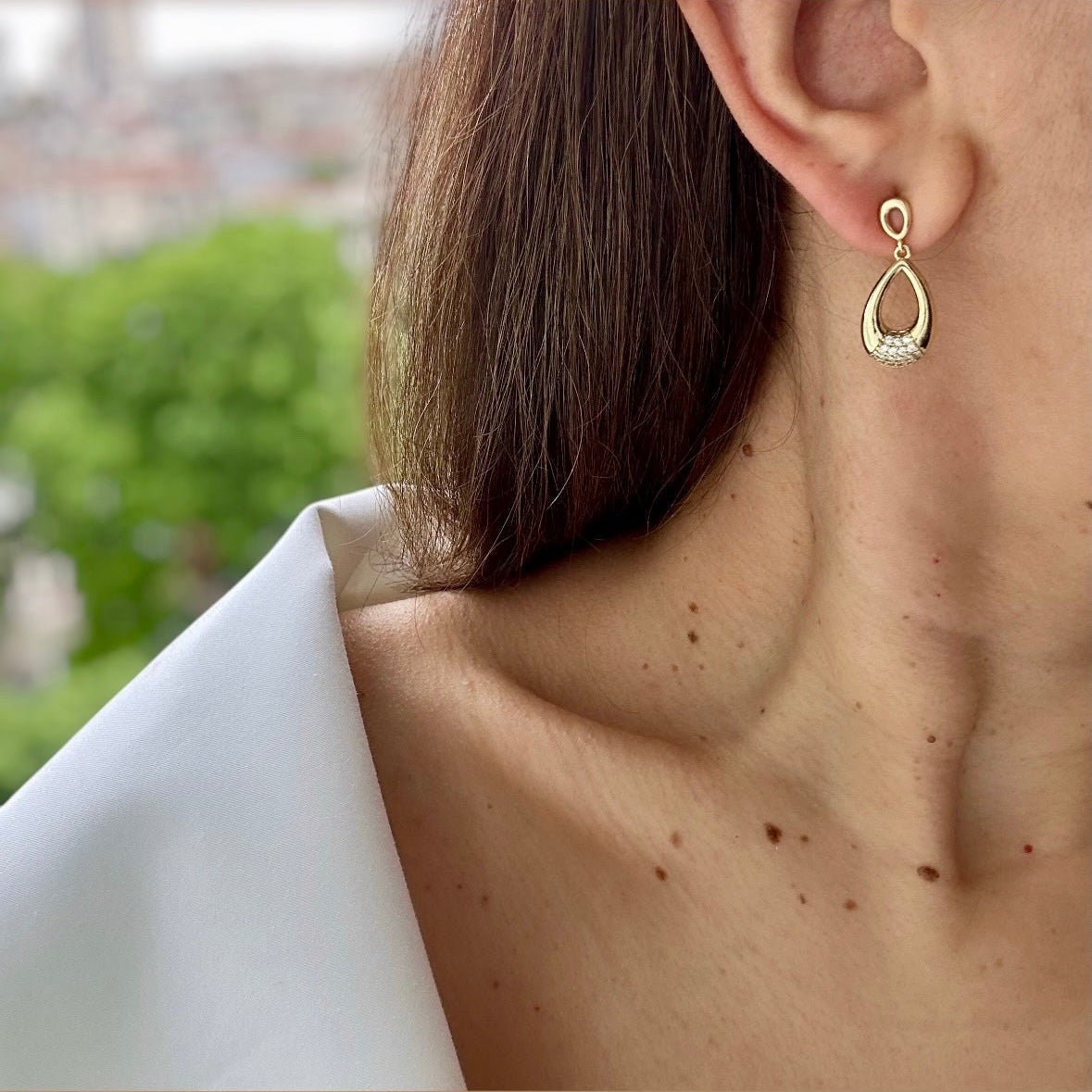 Elisi 14k Rhodium Plated Earrings
