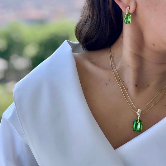 Hexagon 14k Rengi Rodyum Kaplama Set
