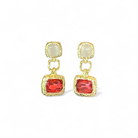 Secret Rose V2 14K Rhodium Plated Earrings