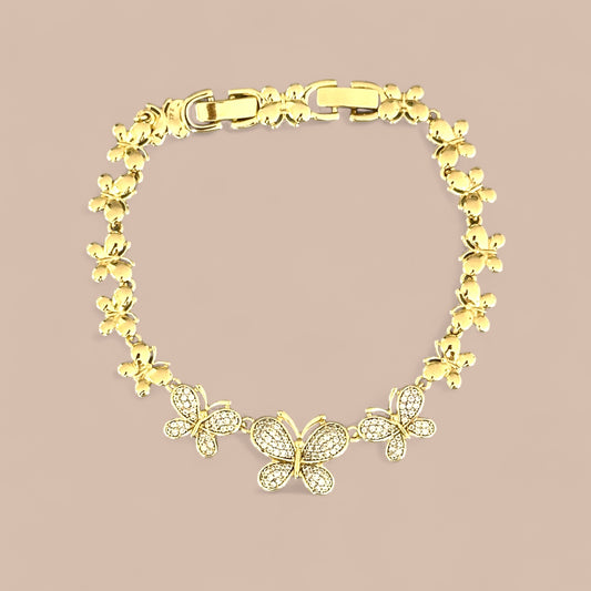 Butterfly 14K Rhodium Plated Bracelet