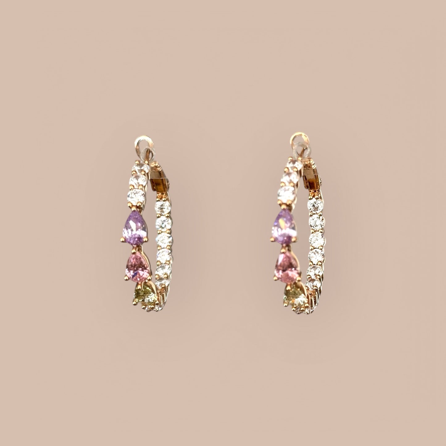 Ressa 18k Rhodium Plated Hoop Earrings