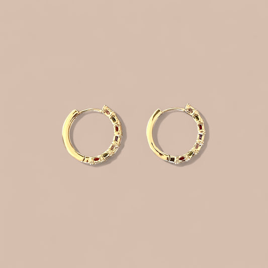 Millane-S 18k Rhodium Plated Hoop Earrings