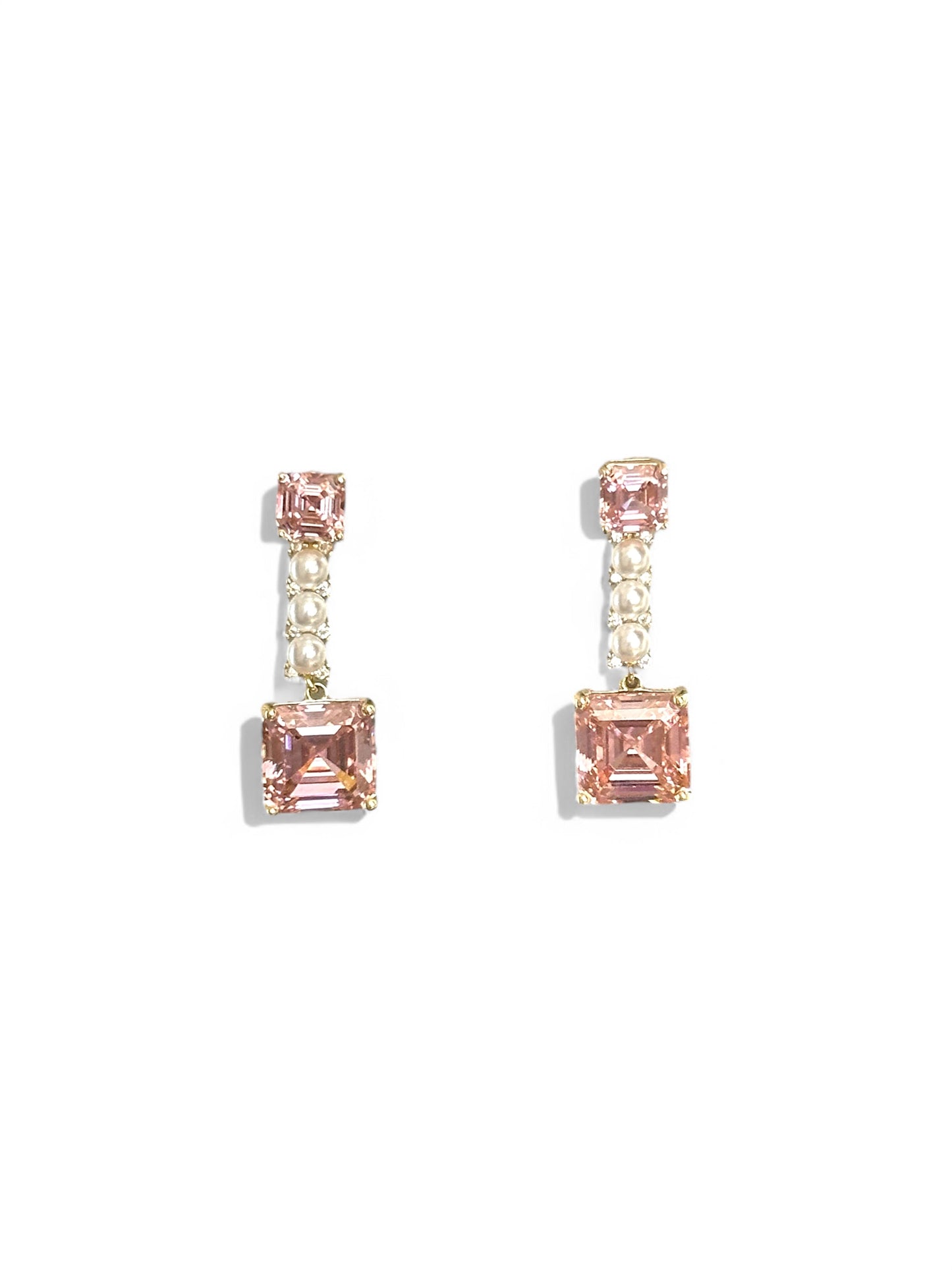 Belladi Pink Rhodium Plated Earrings