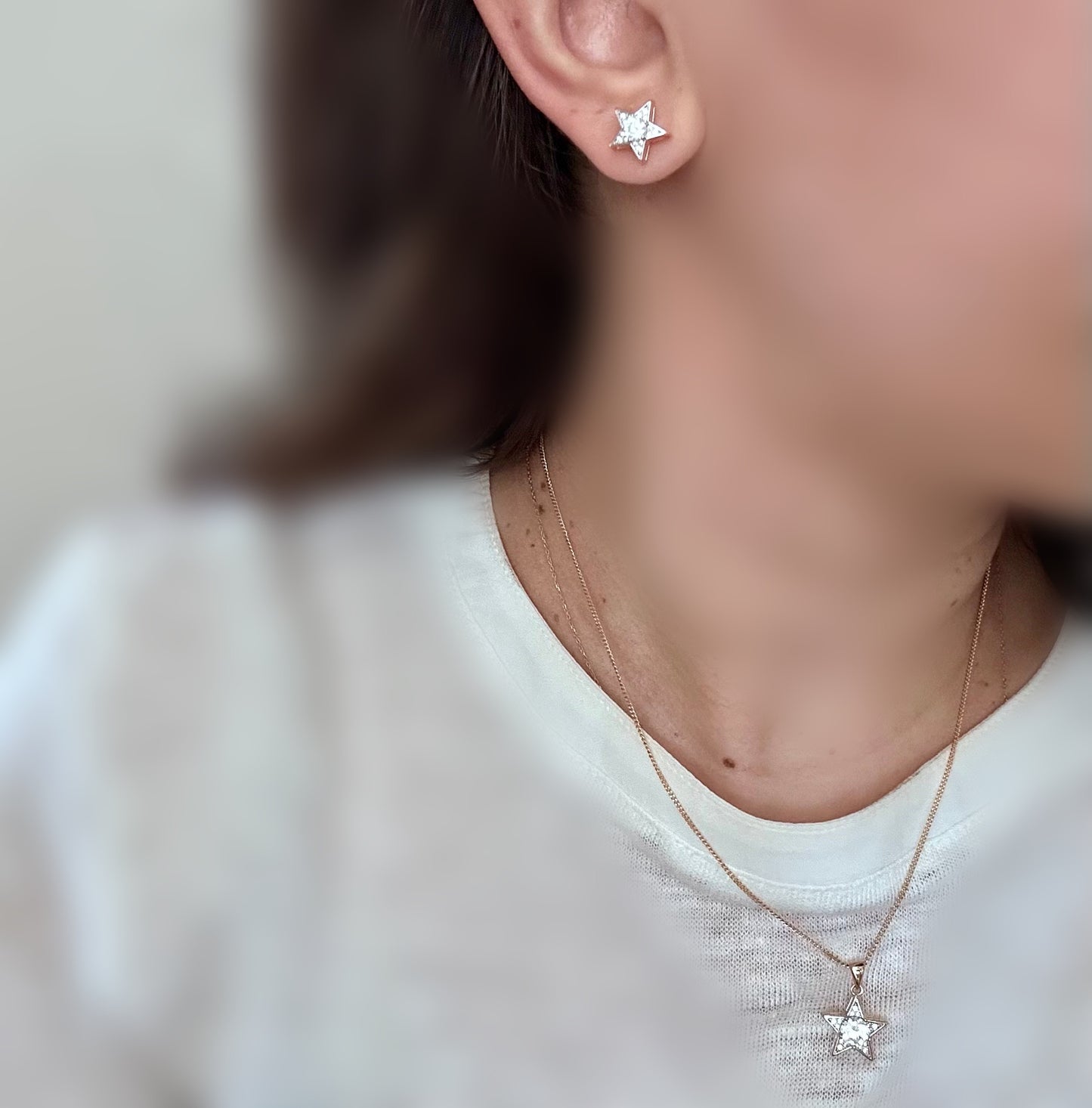 Star Rose 18K Rhodium Plated Necklace