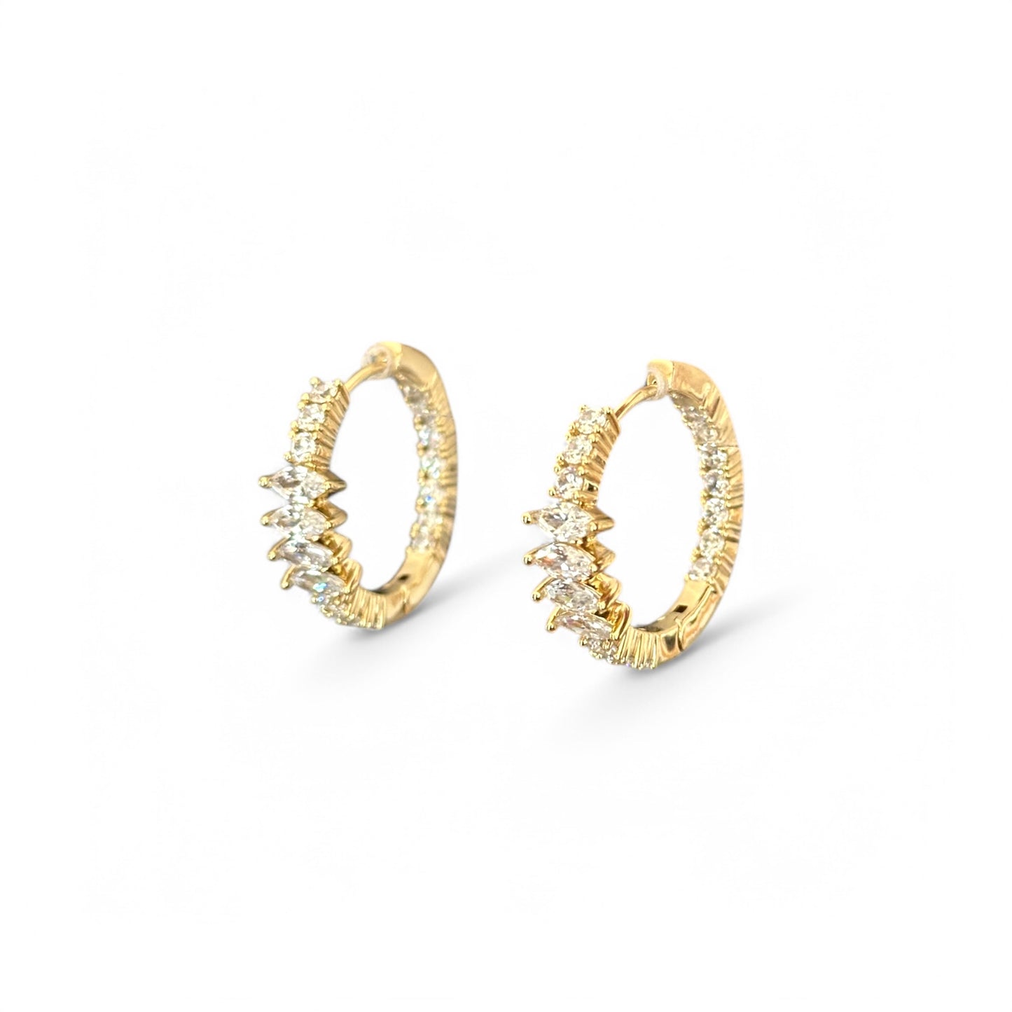 Caso 14k Rhodium Plated Hoop Earrings
