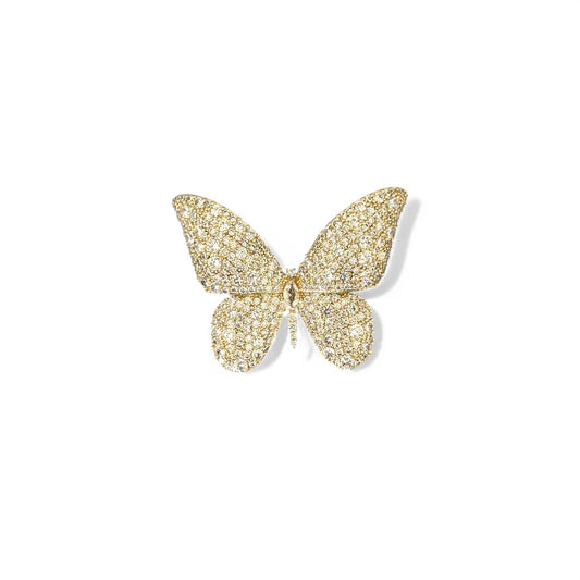 Butterfly Brass Plated Brooch
