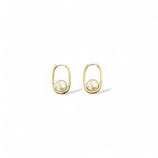 Sommy 14k Rhodium Plated Hoop Earrings