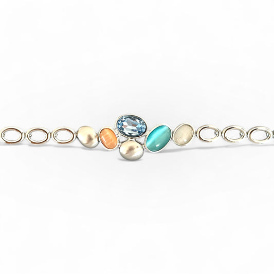 Blue Dream Rhodium Plated Bracelet
