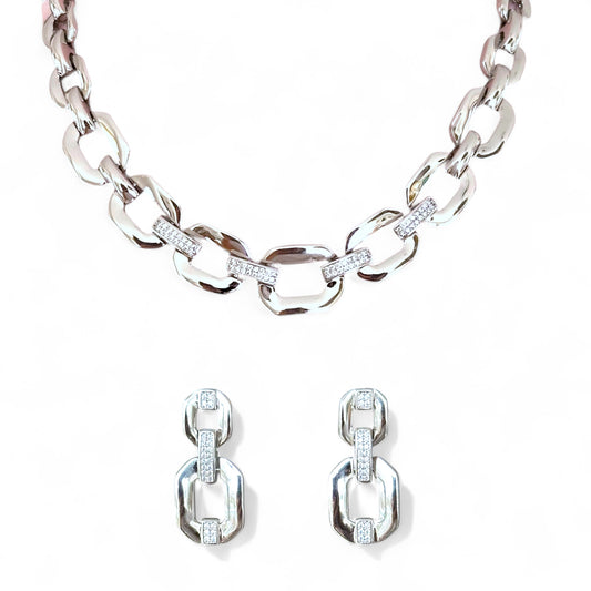Sona Rhodium Plated Set