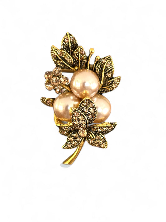 Nancy Brass Plated Brooch
