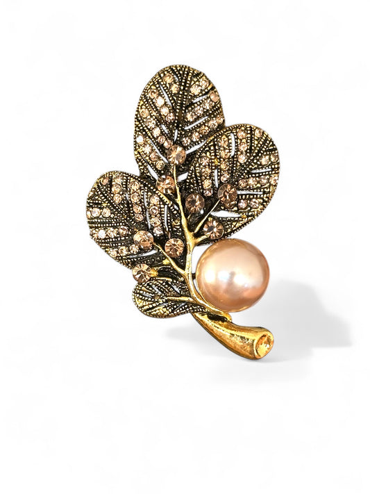 Vintage Grace Brass Plated Brooch