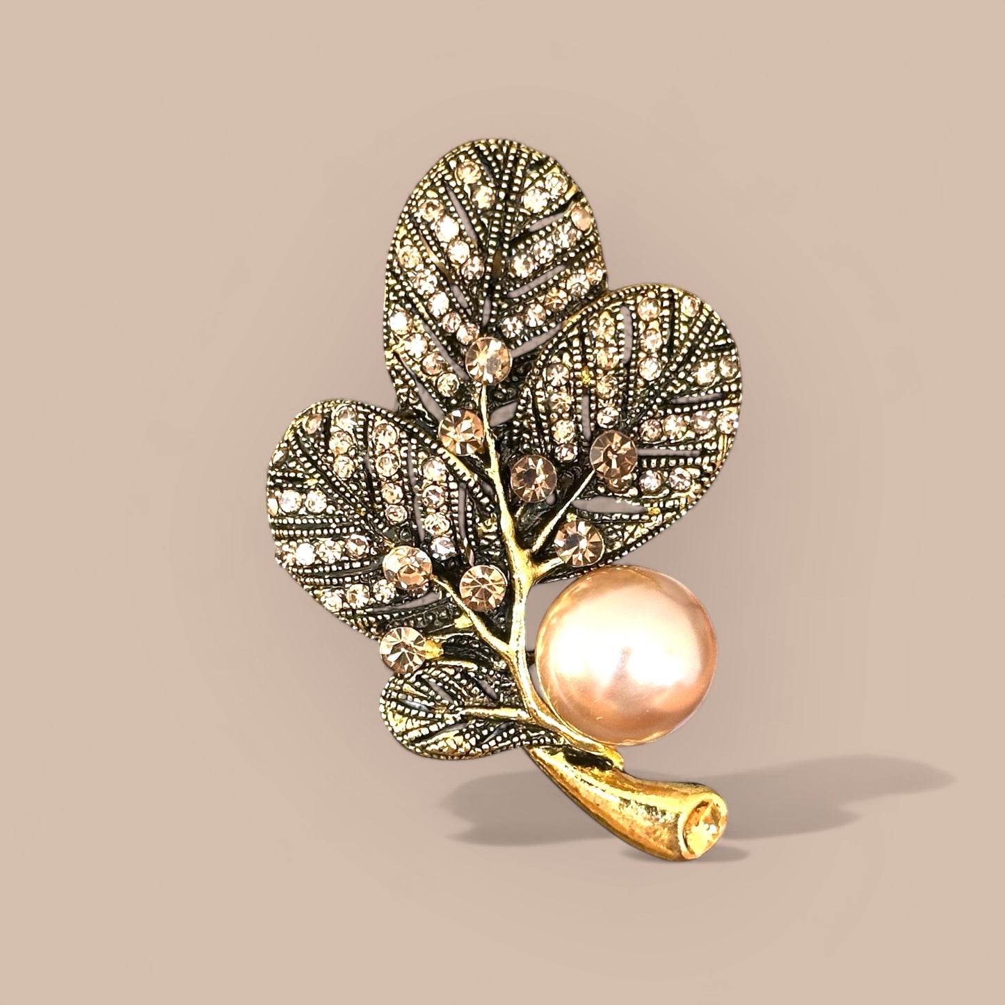 Vintage Grace Brass Plated Brooch