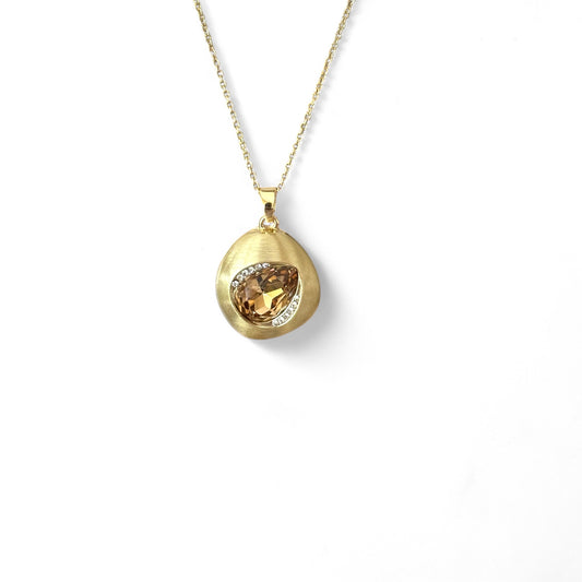 Light Honey Color 14K Rhodium Plated Necklace