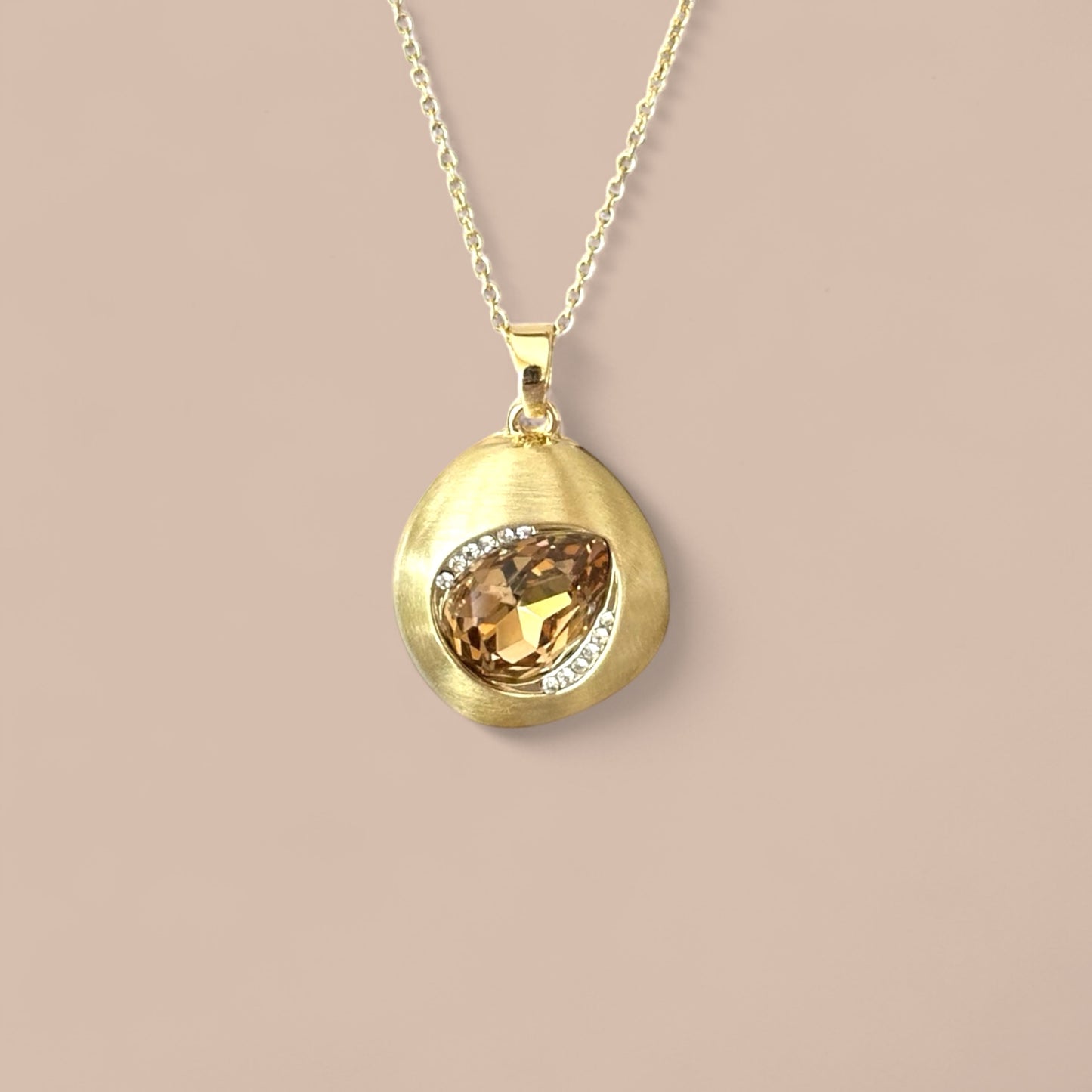 Light Honey Color 14K Rhodium Plated Necklace