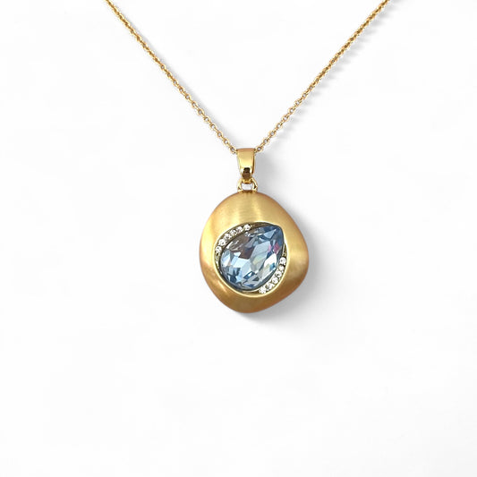 Light Blue 14K Rhodium Plated Necklace
