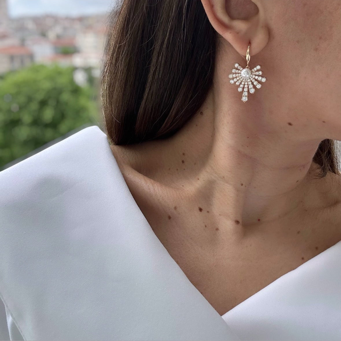 Sunshine Sparkle 18K Color Plated Dangle Earrings