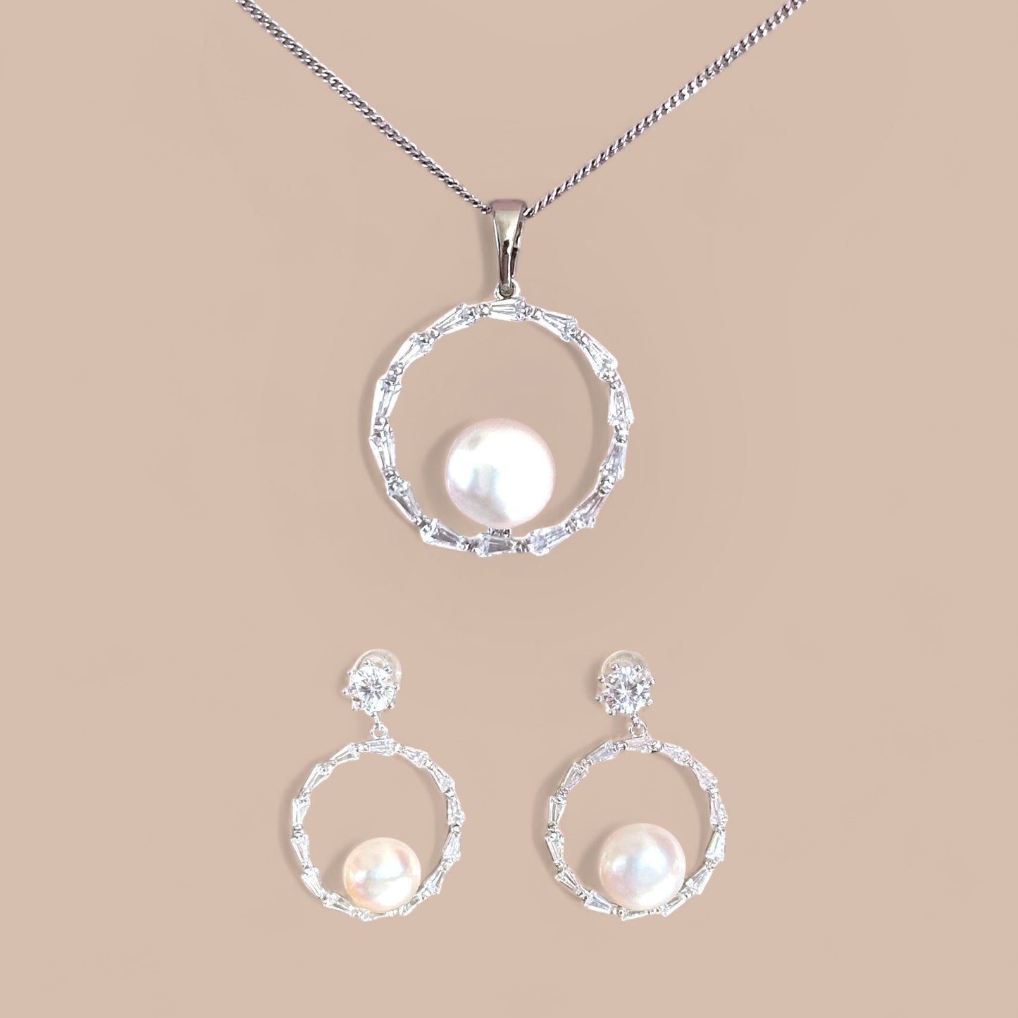 Conna Silver Color Rhodium Plated Set