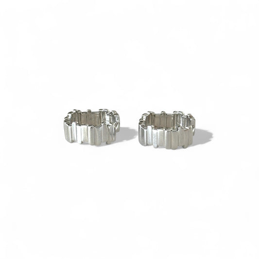 Aris Silver Color Rhodium Plated Earrings