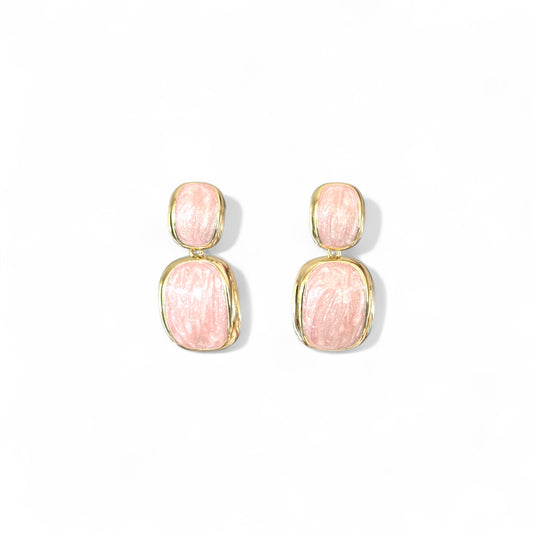 Lonna Dusty Pink 14K Rhodium Plated Dangle Earrings