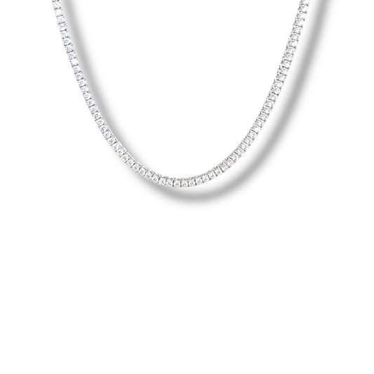 Zena Rhodium Plated 2mm Waterway Necklace