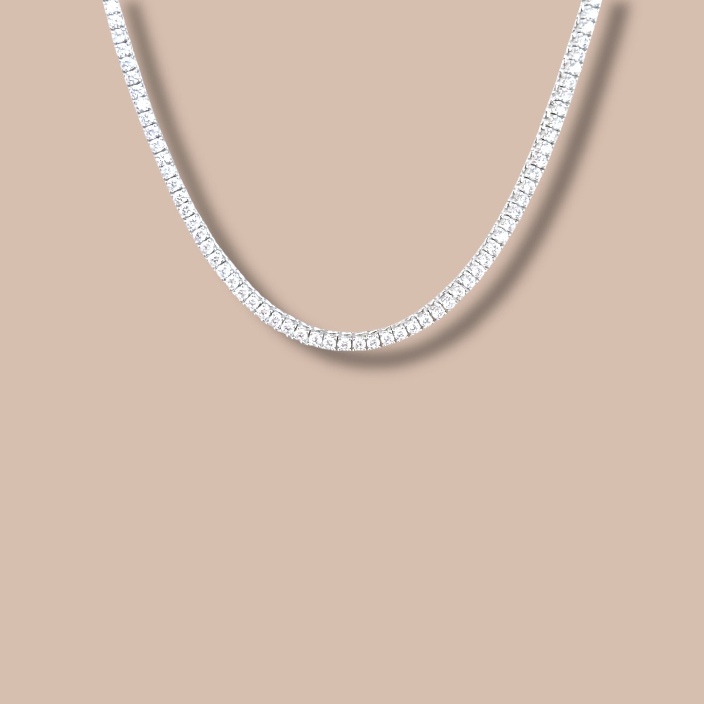 Zena Rhodium Plated 2mm Waterway Necklace