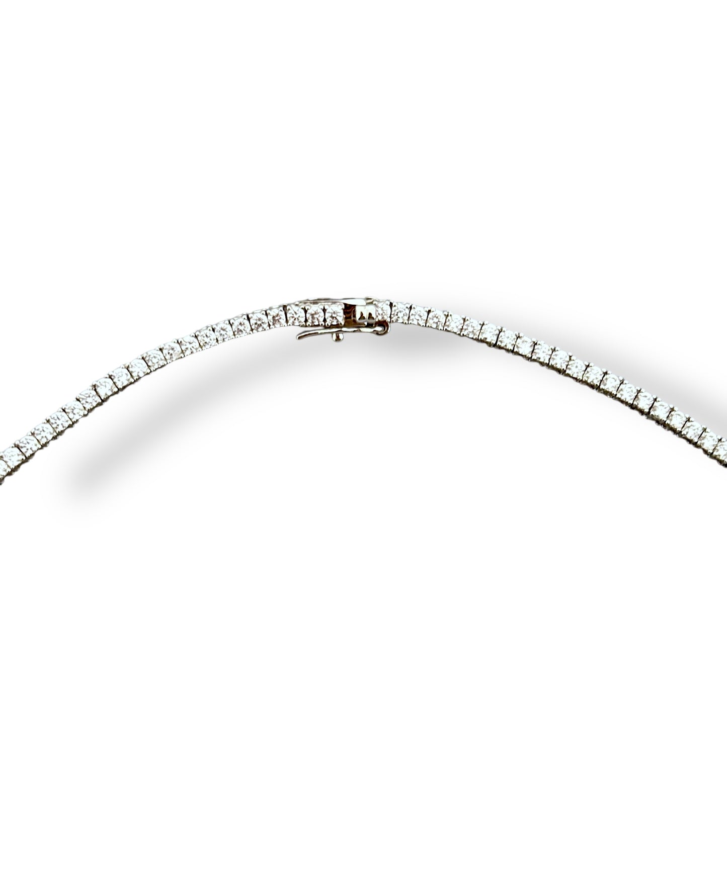 Zena Rhodium Plated 2mm Waterway Necklace
