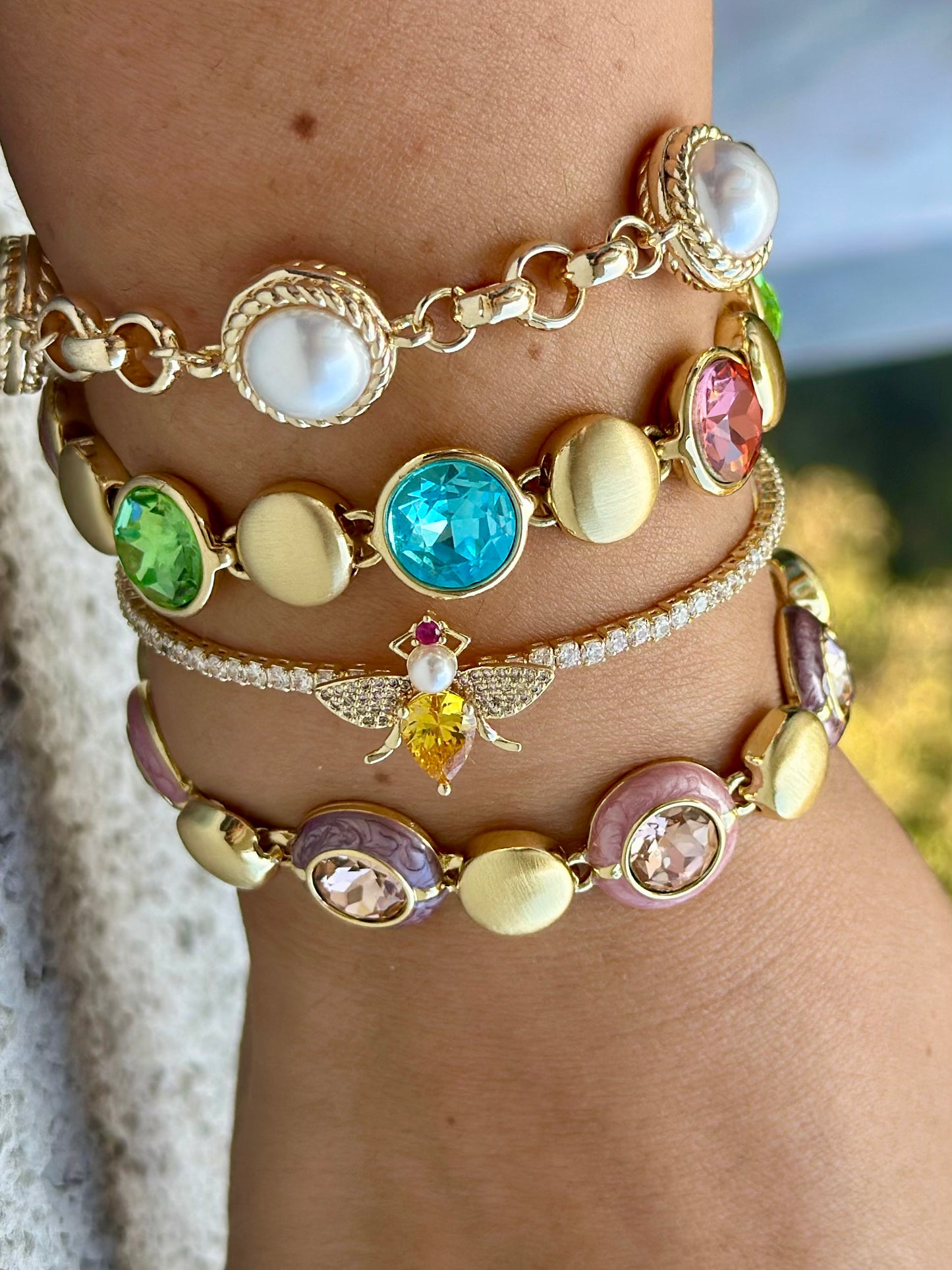 Opulent Ember Brass Plated Bracelet