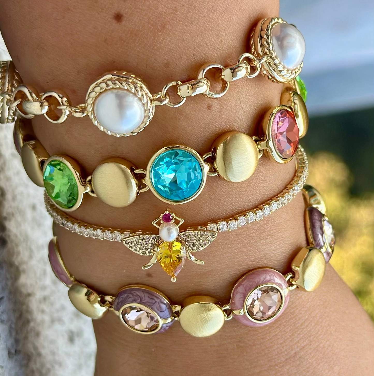 Opulent Ember Brass Plated Bracelet