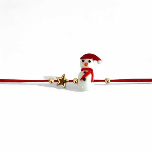 Snowman Murano Glass Bracelet