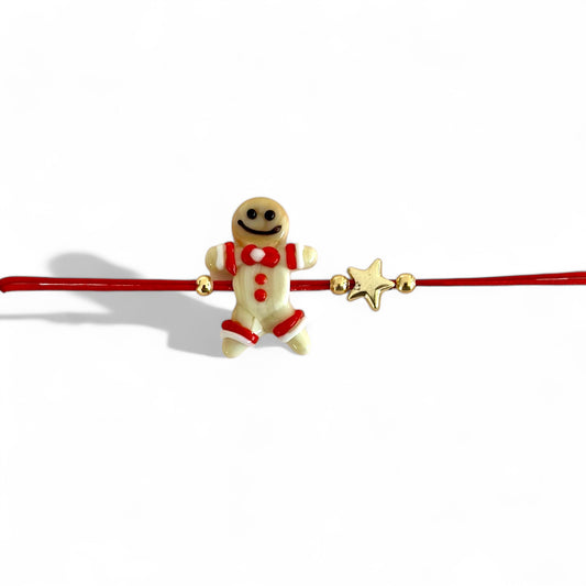 White Gingerbread Men Murano Glass Bracelet