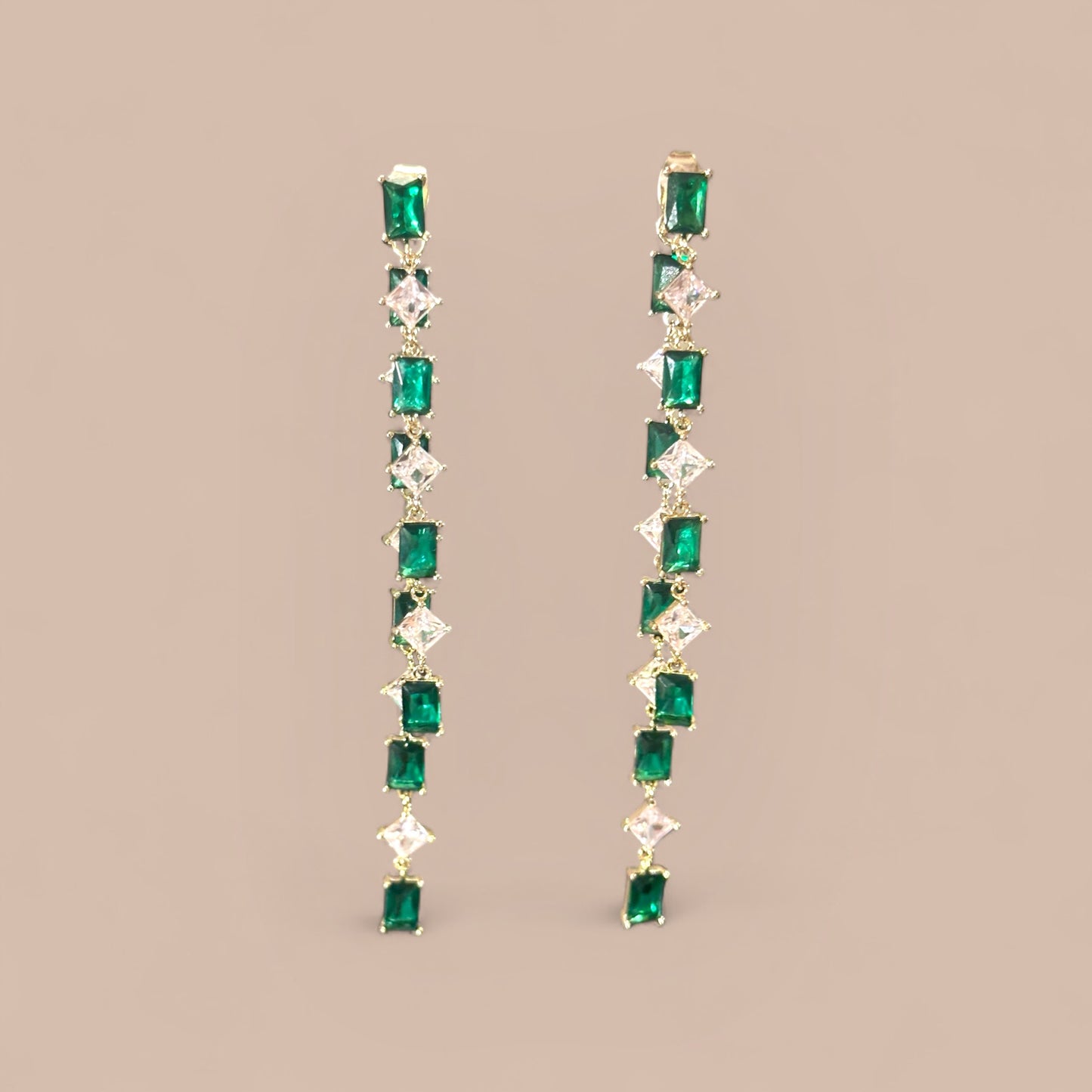 Lush Veil Rhodium Plated Dangle Earrings