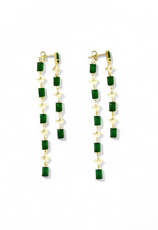 Lush Veil Rhodium Plated Dangle Earrings