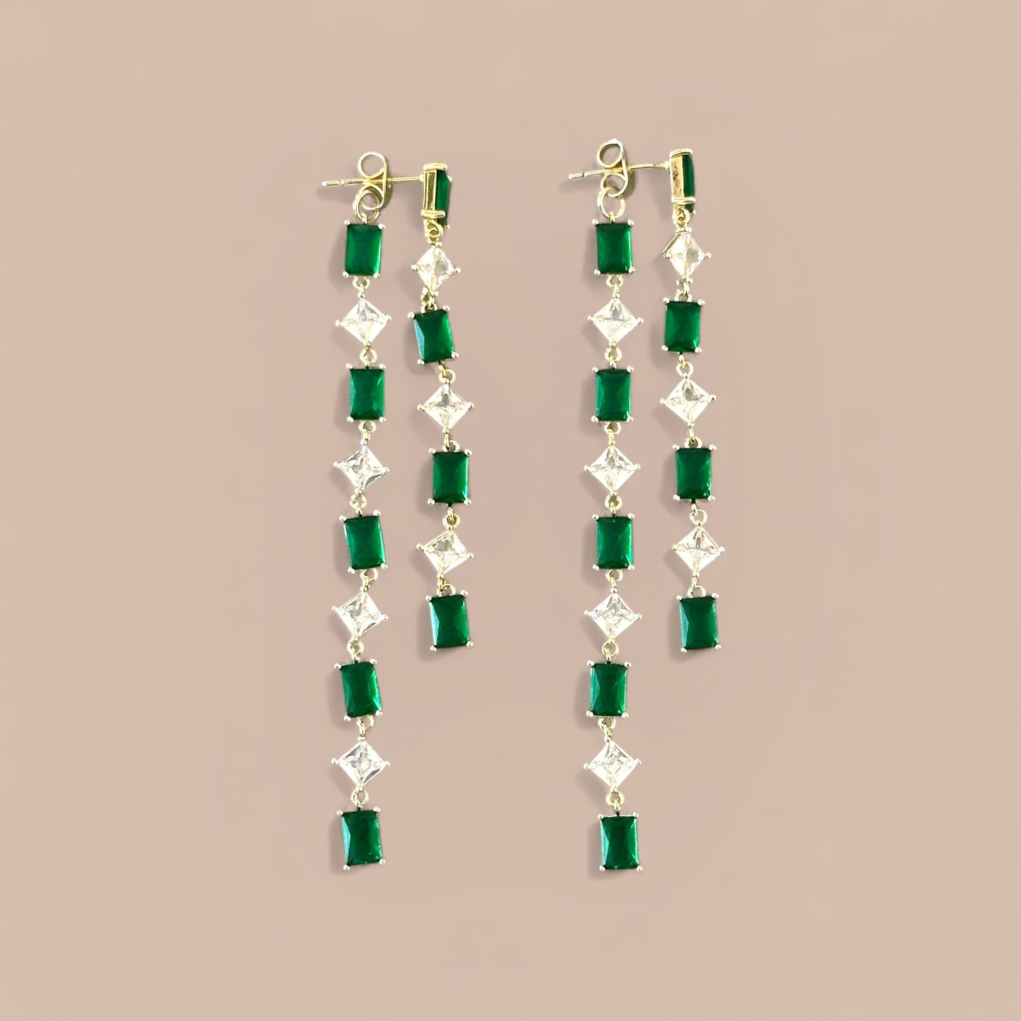 Lush Veil Rhodium Plated Dangle Earrings