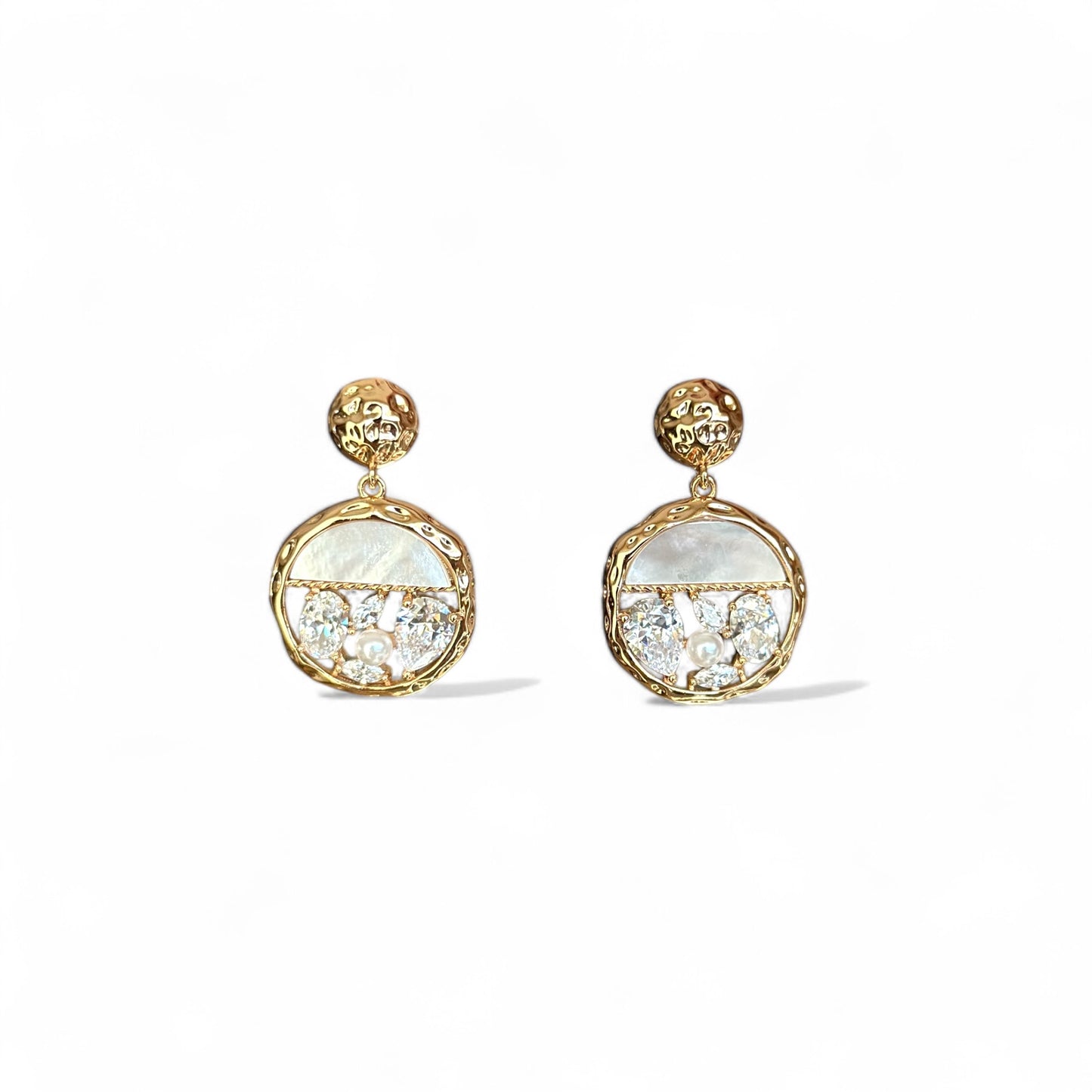 Emma 18K Color Dangle Rhodium Plated Earrings
