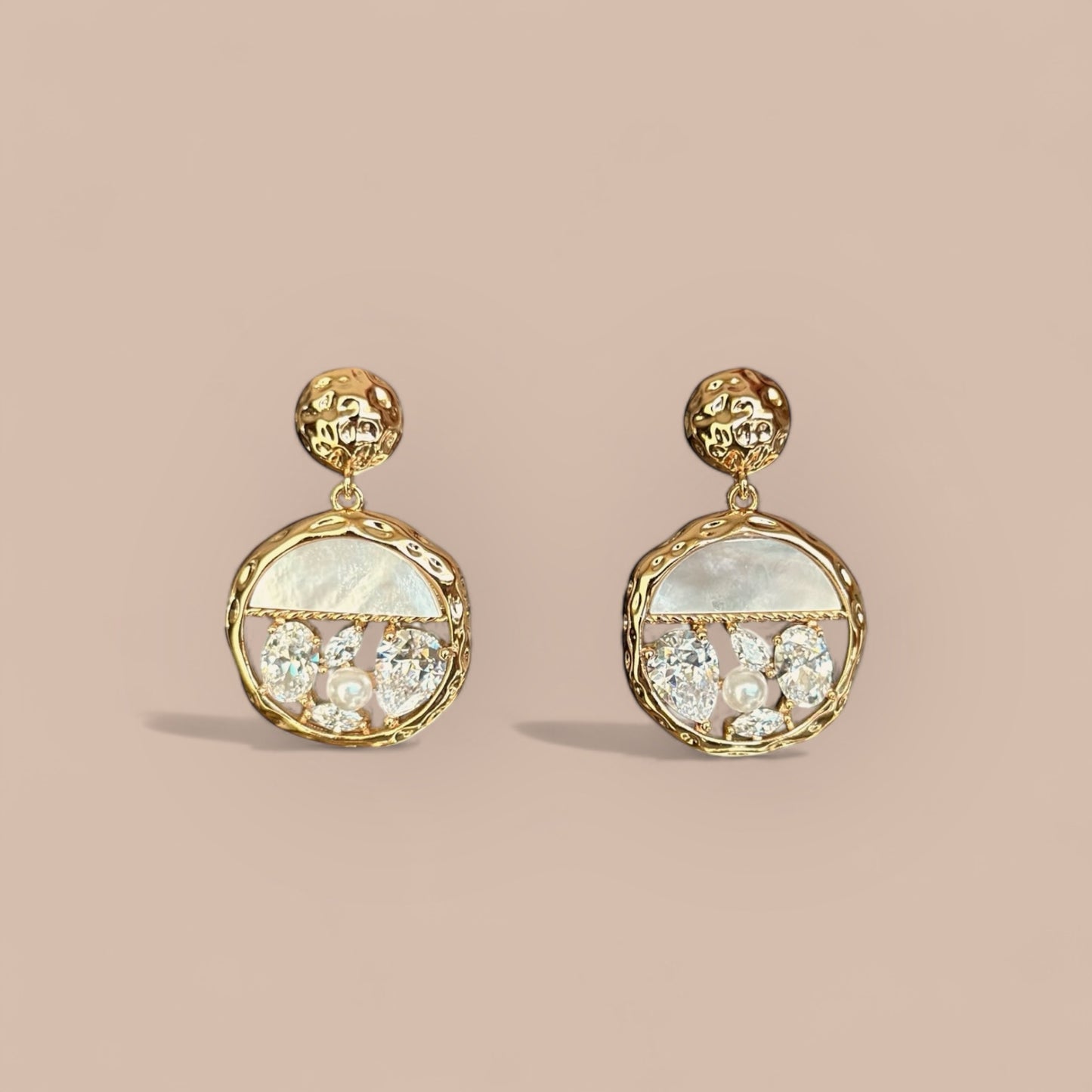 Emma 18K Color Dangle Rhodium Plated Earrings