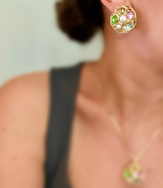 Benica 14K Rhodium Plated Earrings