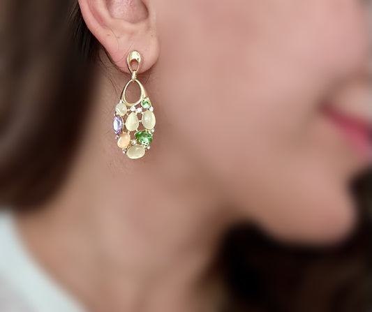 Anita 14K Rhodium Plated Dangle Earrings