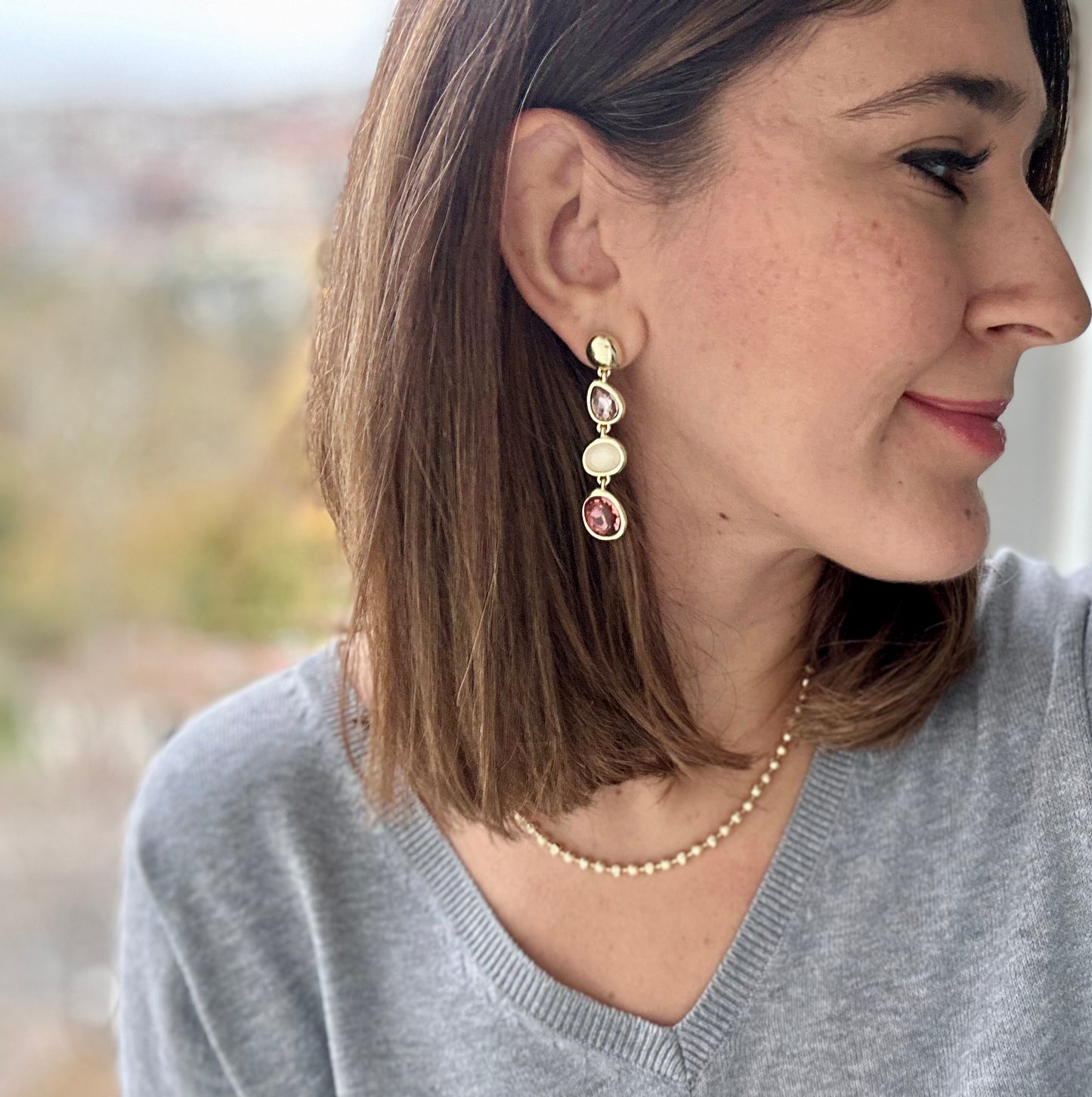Essena 14K Rhodium Plated Dangle Earrings