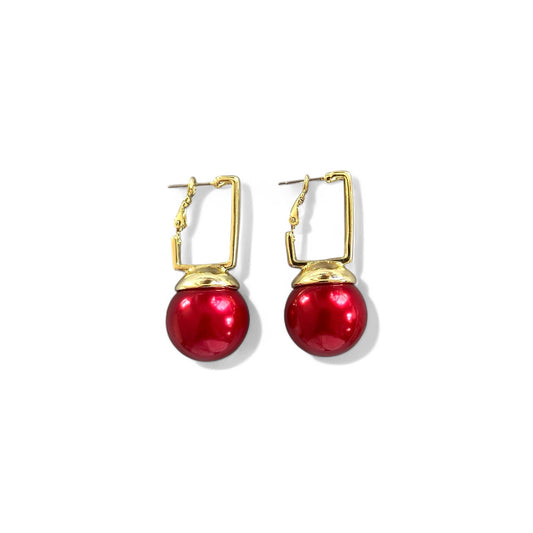 Red Bliss 14K Rodyum Kaplama Küpe