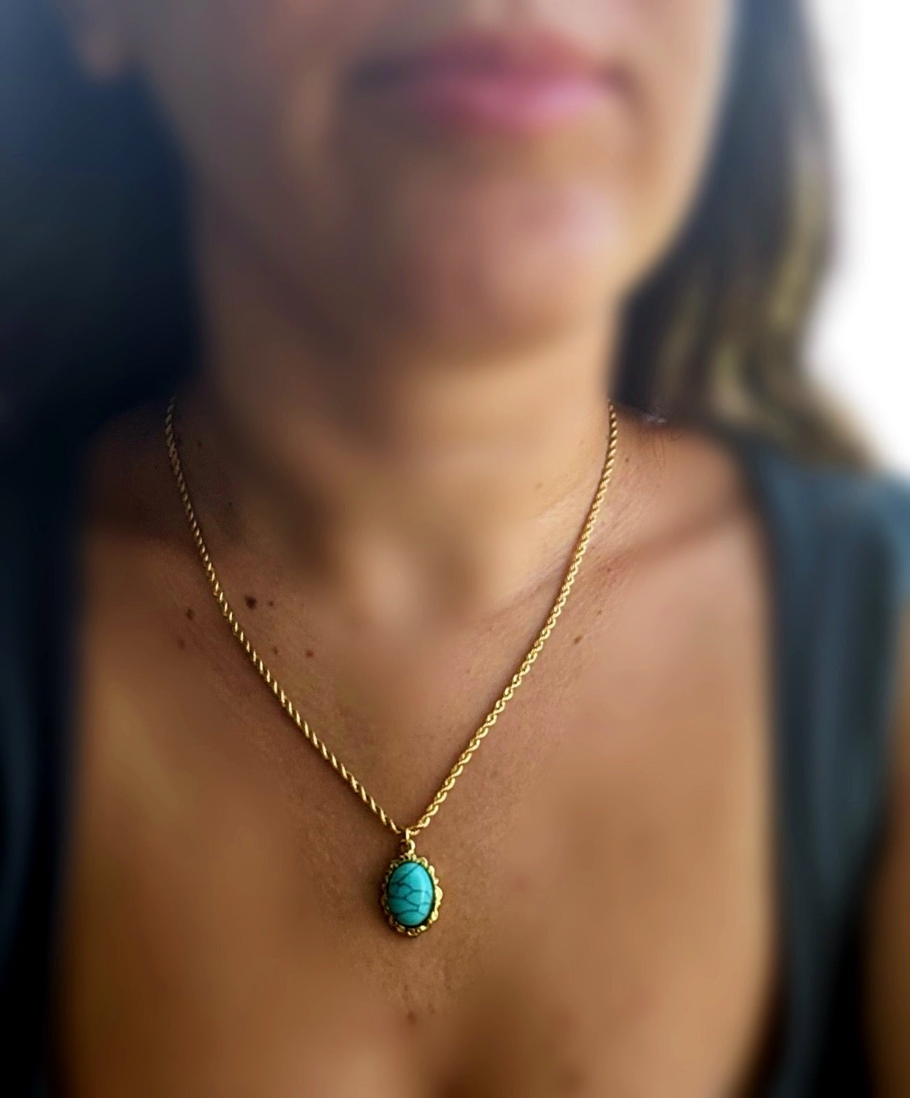 Nano Turquoise Steel Necklace