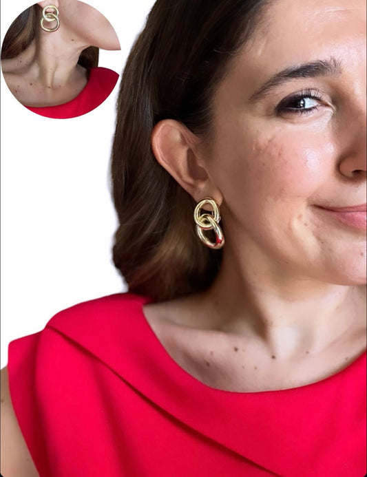 Jim 14K Gold Rodyum Kaplama Sallantılı Küpe