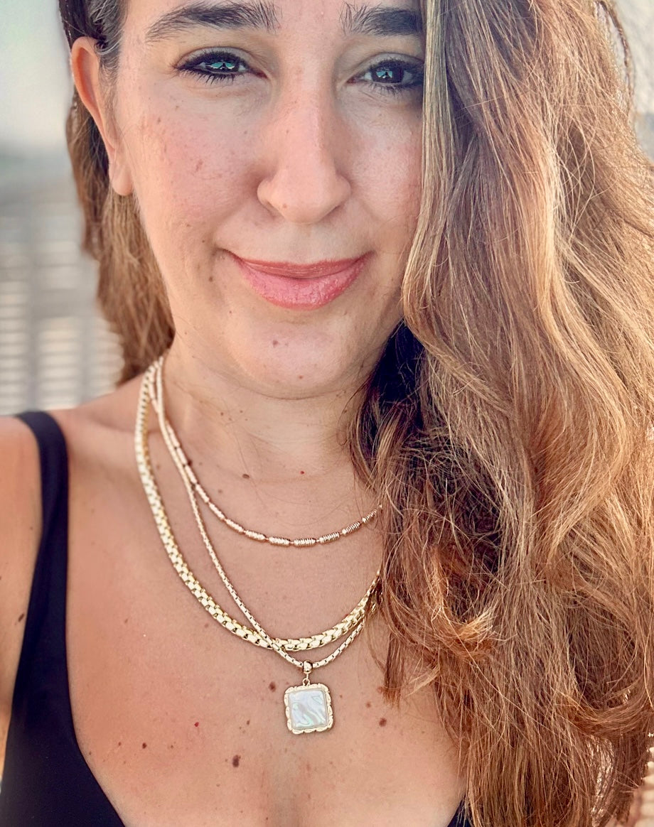 Luna 14K Rhodium Plated Chain