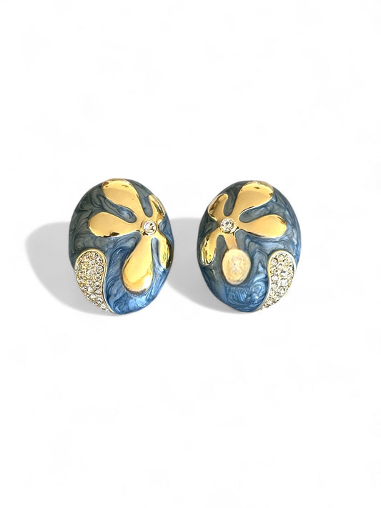 Blue Solstice 14K Rodyum Kaplama Küpe