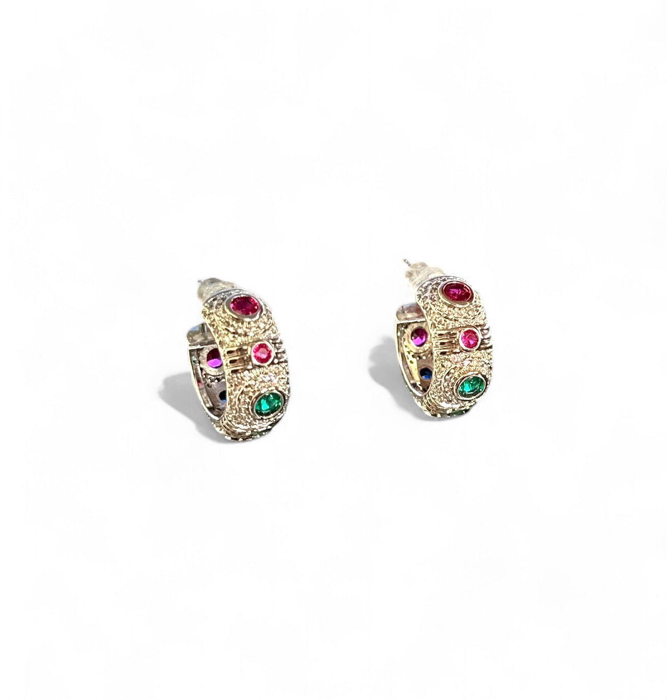 Maharani Silver Color Hoop Earrings