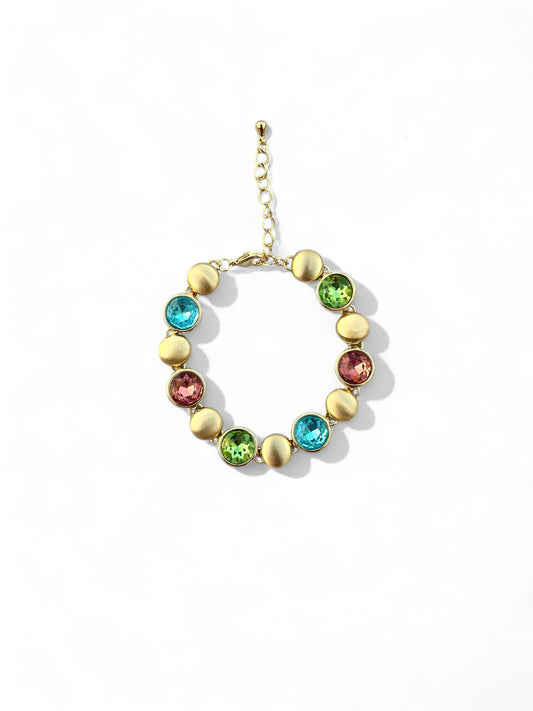 Rainbow Gleam 14K Rhodium Plated Bracelet