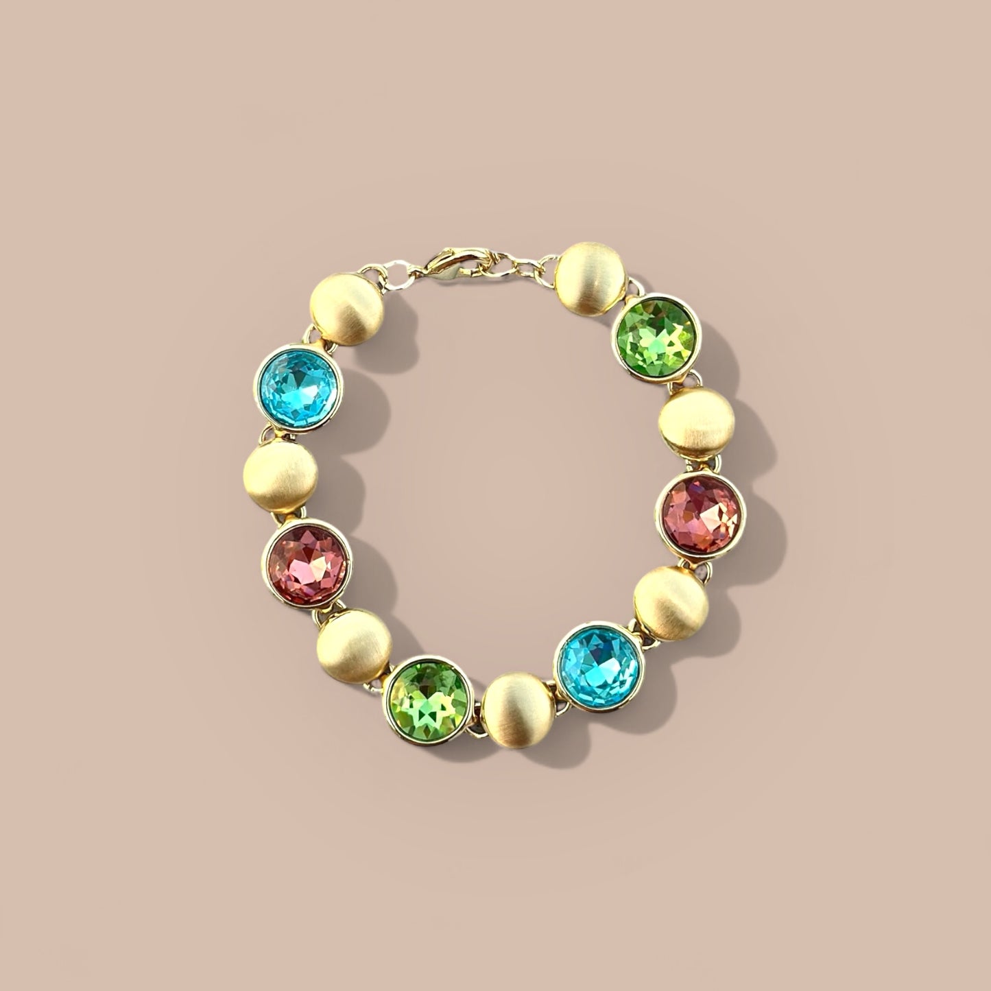 Rainbow Gleam 14K Rhodium Plated Bracelet