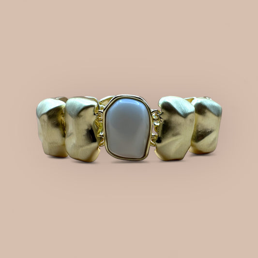 Fiona Cream Gold Color Plated Bracelet