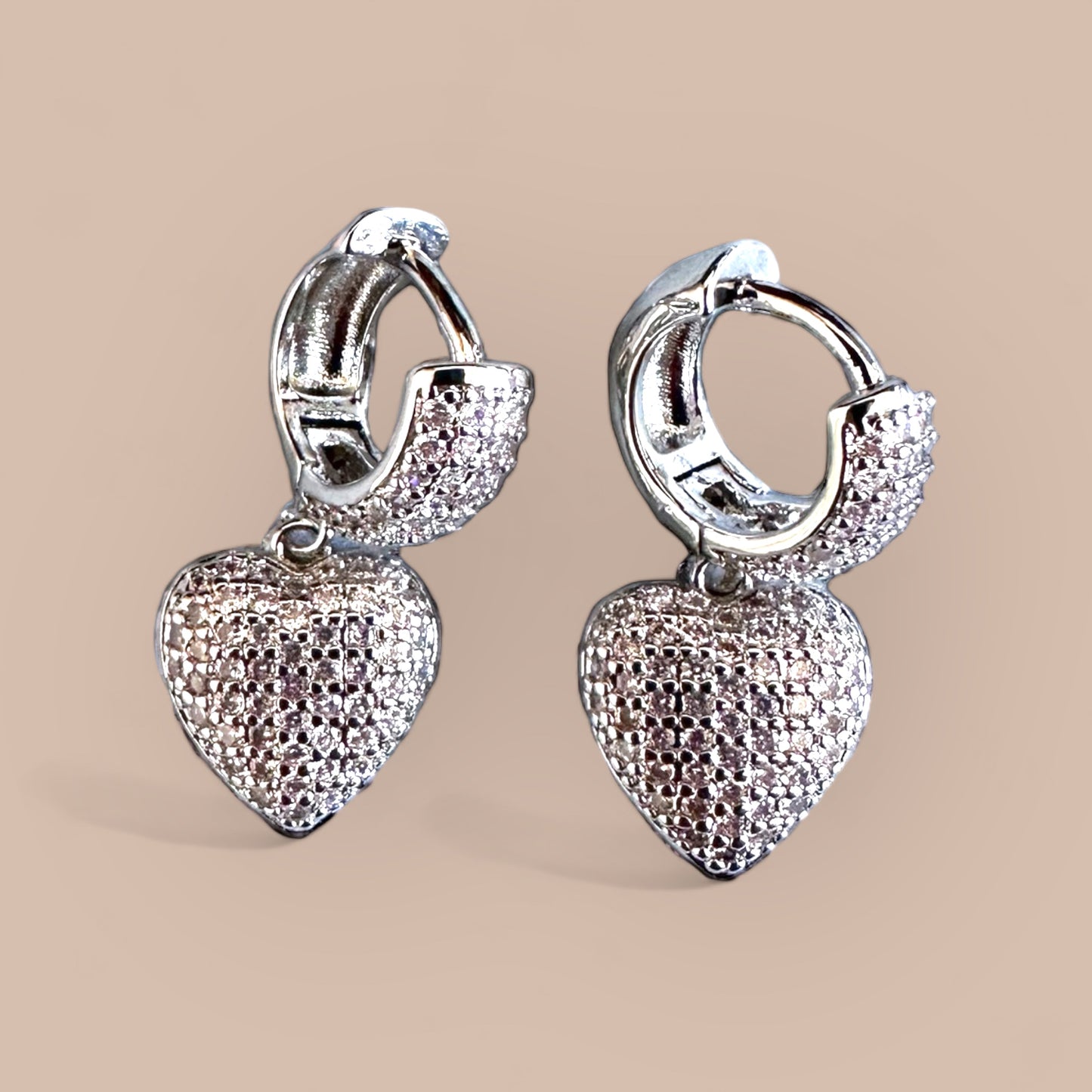 Moonlight Dream White Heart Earring