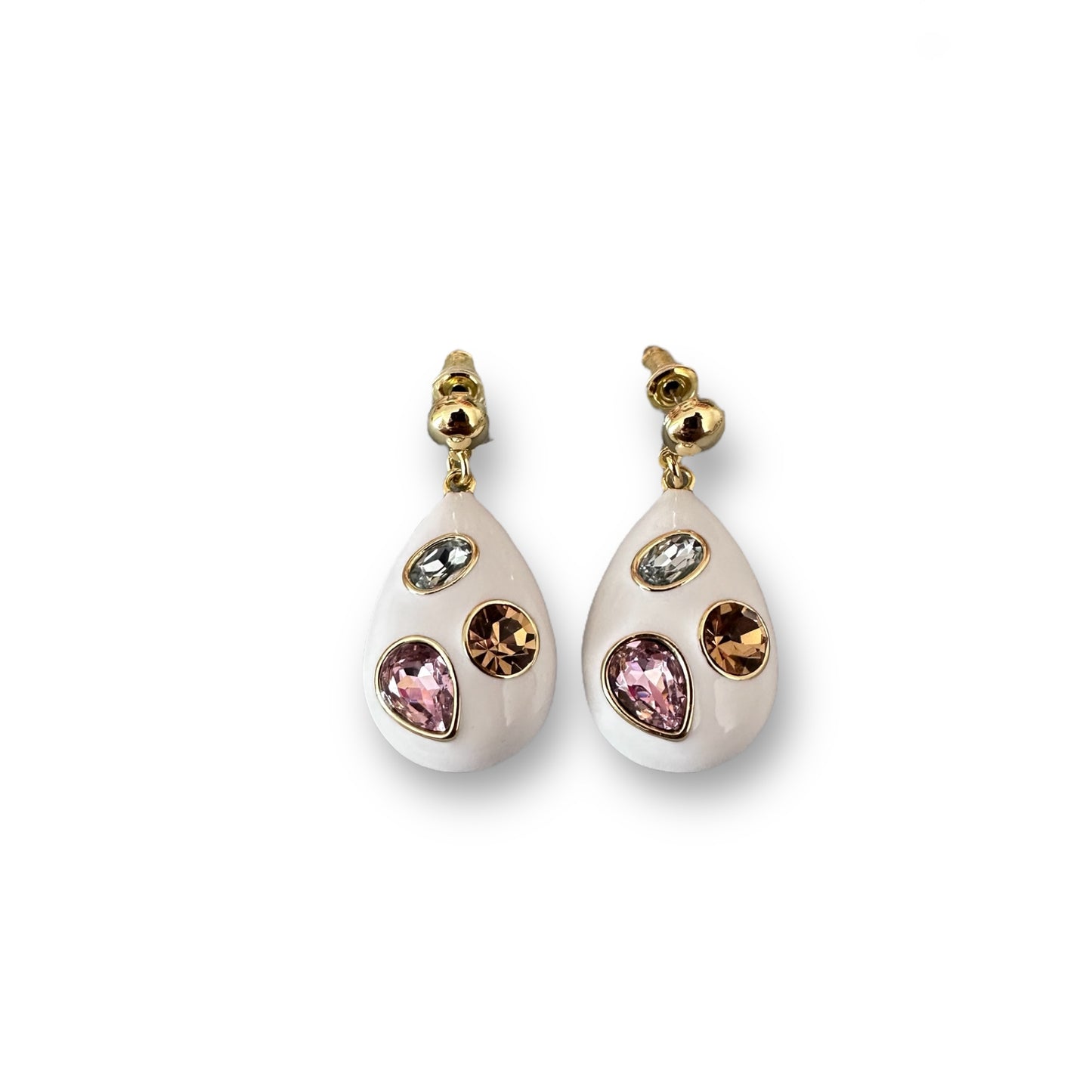 Coral Elegance Gold Color Rhodium Plated Dangle Earrings