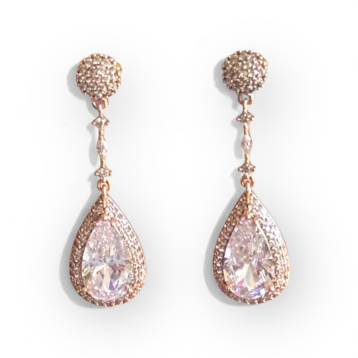 Teardrop Elegance 18K Color Dangle Earrings